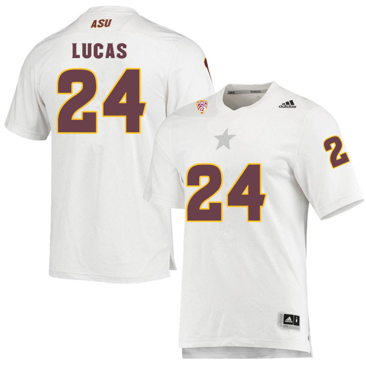 Men #24 Chase LucasArizona State Sun Devils College Football Jerseys Sale-White